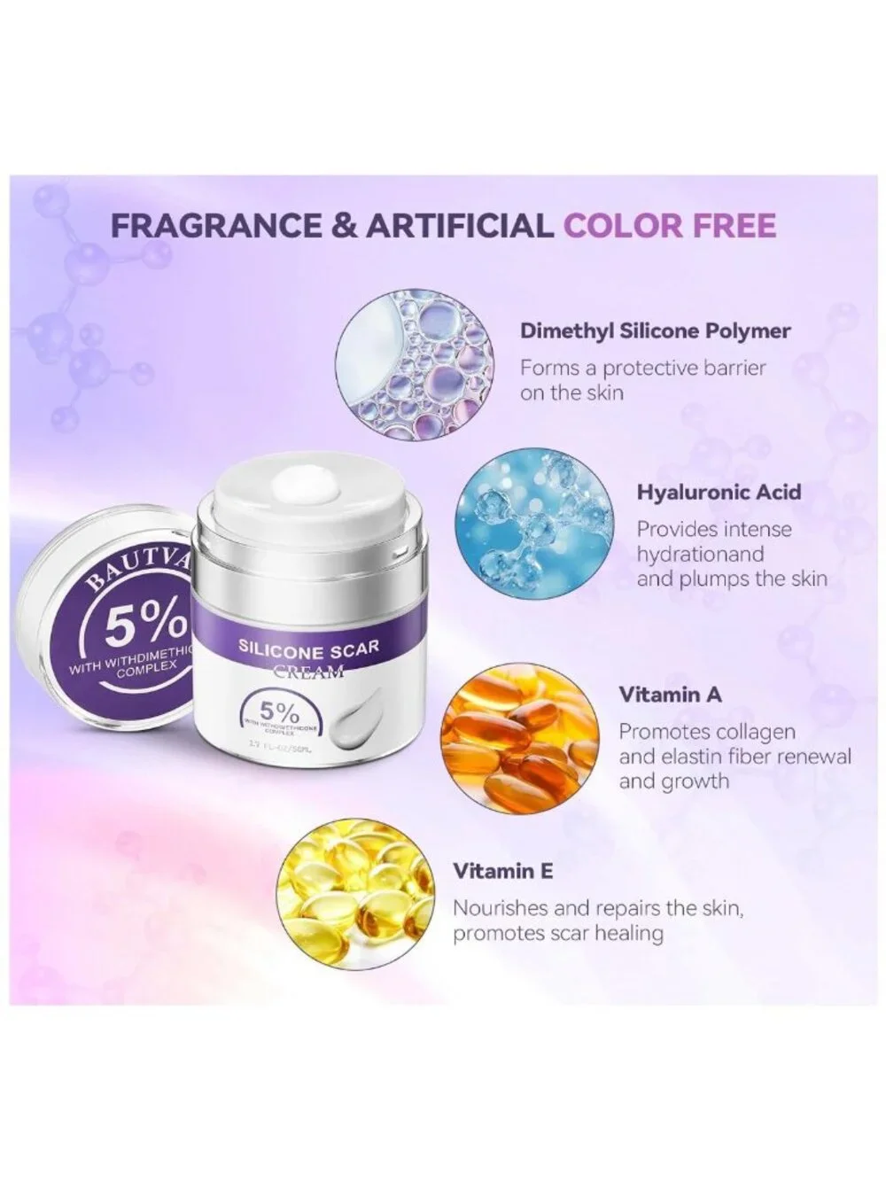 Silicone Scar Cream Removal Surgical Stretch Marks C-Section Keloid Injury Acne